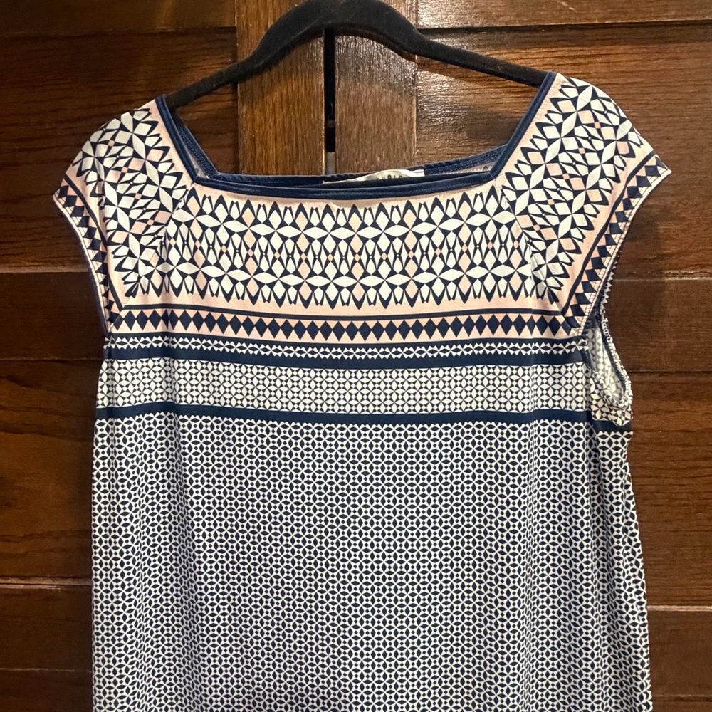 Max Studio Large Navy Patterned Mini Shift Dress … - image 3